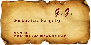 Gerbovics Gergely névjegykártya